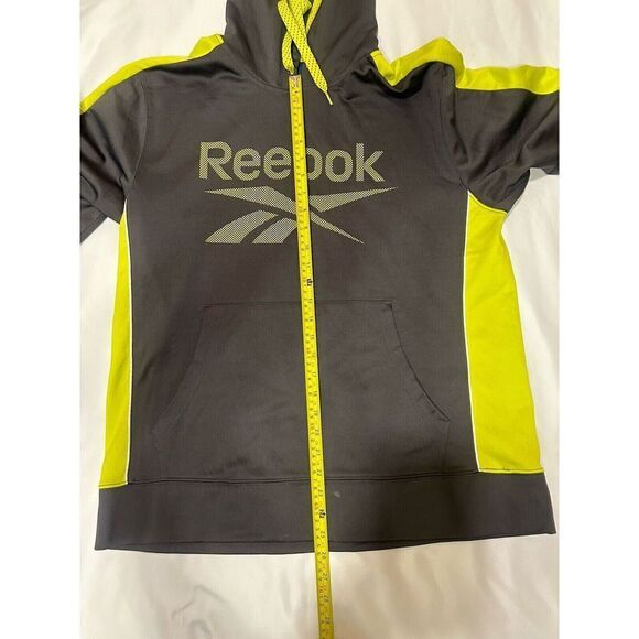 Reebok Sweatshirt Hoodie Men Medium M Long Sleeve Drawstring Pocket Graphic Gray - Picture 5 of 9